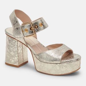 Dolce Vita  platinum leather platform heels